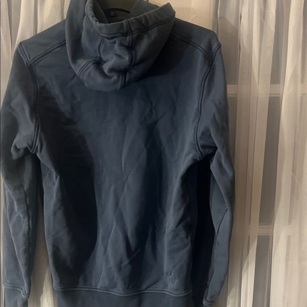 Stone Island Blue Cotton Pullover Hoodie with Logo Patch On sleeve Men’s Medium - Picture 14 of 14